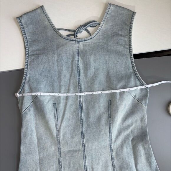 Free people tell me about it midi dress open back soft denim boho 90s size 8 new - Picture 8 of 11